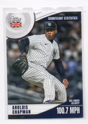 2022 Topps UK Significant Statistics #SS21 Aroldis Chapman (15-JJ13-MLBYANKEES)