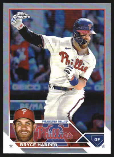2023 Topps Chrome Refractors #3 Bryce Harper (25-LL2-MLBPHILLIES)