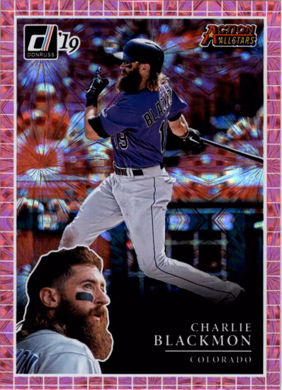 2019 Donruss Action All-Stars Pink Firework #11 Charlie Blackmon (15-LL9-MLBROCKIES)