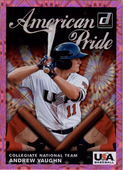 2019 Donruss American Pride Pink Firework #6 Andrew Vaughn (15-LL9-MLBUSA)
