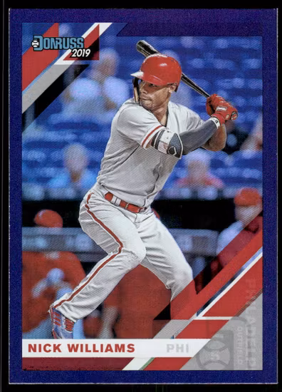 2019 Donruss Holo Purple #109 Nick Williams (12-LL9-MLBPHILLIES)