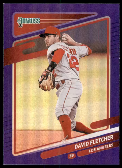 2021 Donruss Holo Purple #180 David Fletcher (12-LL9-MLBANGELS)