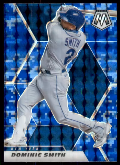 2021 Panini Mosaic Mosaic Blue Camo #42 Dominic Smith (12-LL9-MLBMETS)