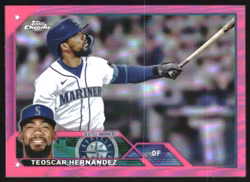 2023 Topps Chrome Pink Refractors #63 Teoscar Hernandez (15-LL10-MLBMARINERS)