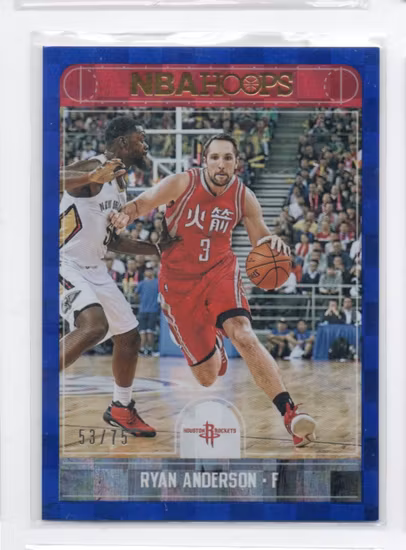 2017-18 Hoops Blue Checkerboard #187 Ryan Anderson (30-LL15-NBAROCKETS)