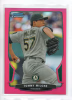 2013 Bowman Chrome Magenta Refractors #27 Tommy Milone (50-LL13-MLBATHLETICS)