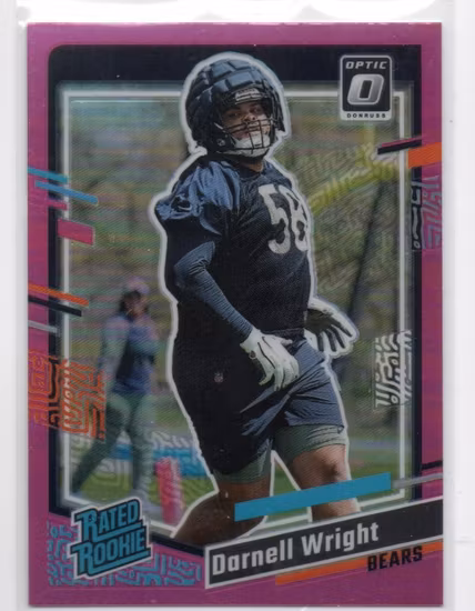 2023 Donruss Optic Rated Rookies Preview Pink #313 Darnell Wright (20-MM1-NFLBEARS)