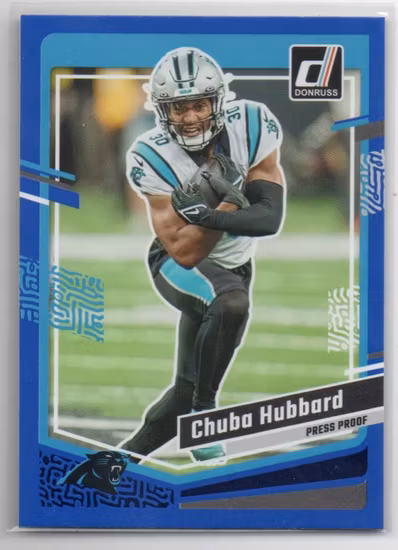 2023 Donruss Press Proof Blue #40 Chuba Hubbard (15-LL12-NFLPANTHERS)
