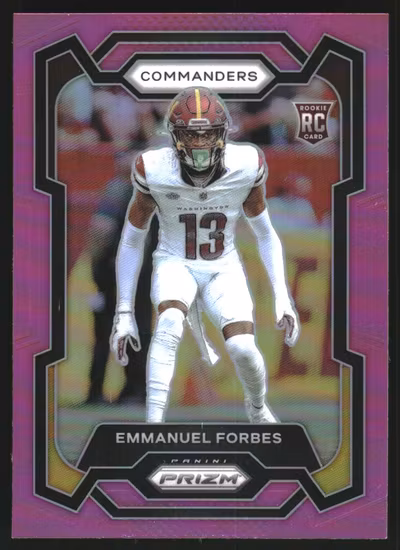 2023 Panini Prizm Prizms Pink #399 Emmanuel Forbes (15-LL7-NFLCOMMANDERS)