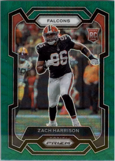 2023 Panini Prizm Prizms Green Wave #306 Zach Harrison (25-LL8-NFLFALCONS)