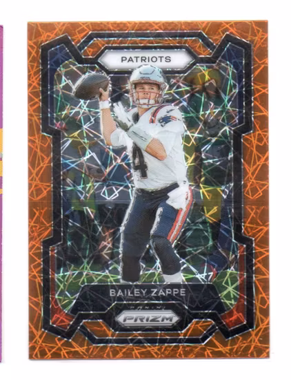 2023 Panini Prizm Prizms Orange Lazer #200 Bailey Zappe (25-MM2-NFLPATRIOTS)