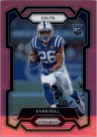 2023 Panini Prizm Prizms Pink #344 Evan Hull (30-LL11-NFLCOLTS)