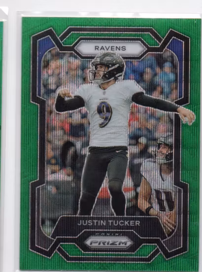 2023 Panini Prizm Prizms Green Wave #22 Justin Tucker (12-LL12-NFLRAVENS)
