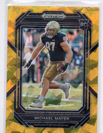 2023 Panini Prizm Draft Picks Prizms Gold Ice #155 Michael Mayer (20-MM3-NFLOTHERS)