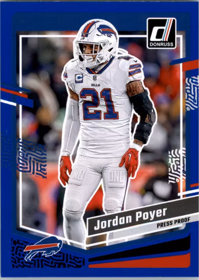 2023 Donruss Press Proof Blue #31 Jordan Poyer (10-LL11-NFLBILLS)