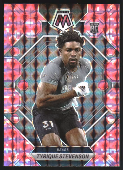 2023 Panini Mosaic Mosaic Camo Pink #373 Tyrique Stevenson (12-LL10-NFLBEARS)