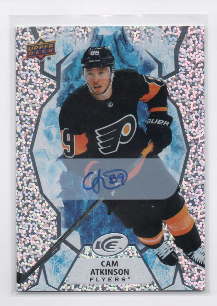 2021-22 Upper Deck Ice Autographs White Snowflake #6 Cam Atkinson F (50-MM11-NHLFLYERS)