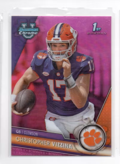 2023 Bowman Chrome University Pink Refractors #15 Christopher Vizzina (20-MM3-NFLOTHERS)