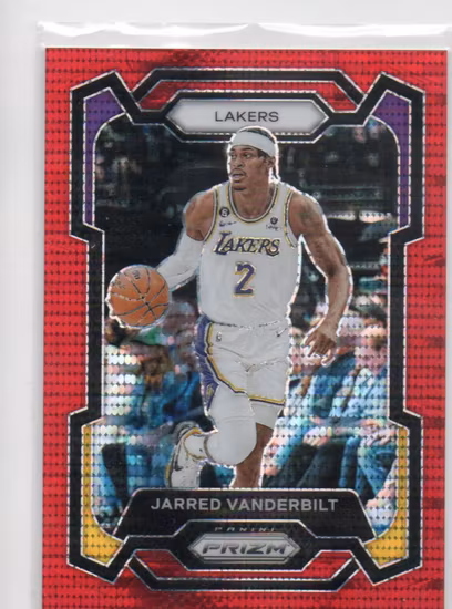2023-24 Panini Prizm Prizms Red Seismic #202 Jarred Vanderbilt (20-LL15-NBALAKERS)