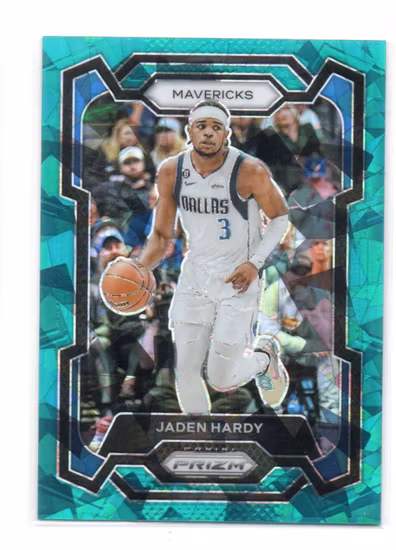 2023-24 Panini Prizm Prizms Teal Ice #21 Jaden Hardy (30-MM1-NBAMAVERICKS)