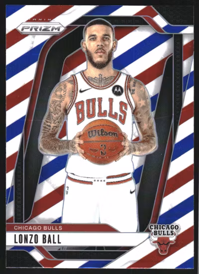 2024-25 Panini Prizm Prizms Red White and Blue #75 Lonzo Ball (20-NN2-NBABULLS)