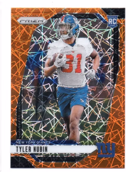 2024 Panini Prizm Prizms Lazer #395 Tyler Nubin (15-MM7-NFLGIANTS)