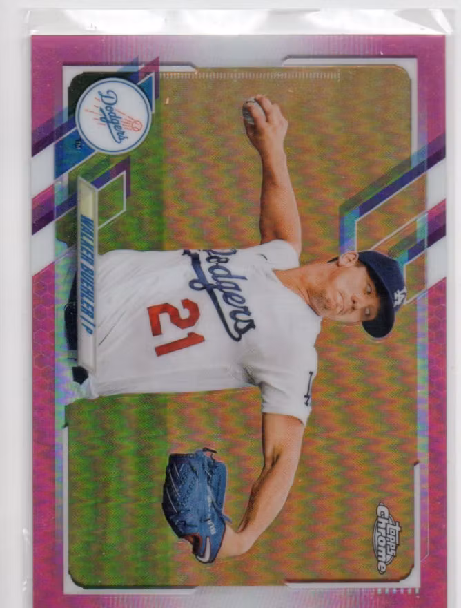 2021 Topps Chrome Magenta Refractors #157 Walker Buehler (15-MM1-MLBDODGERS)