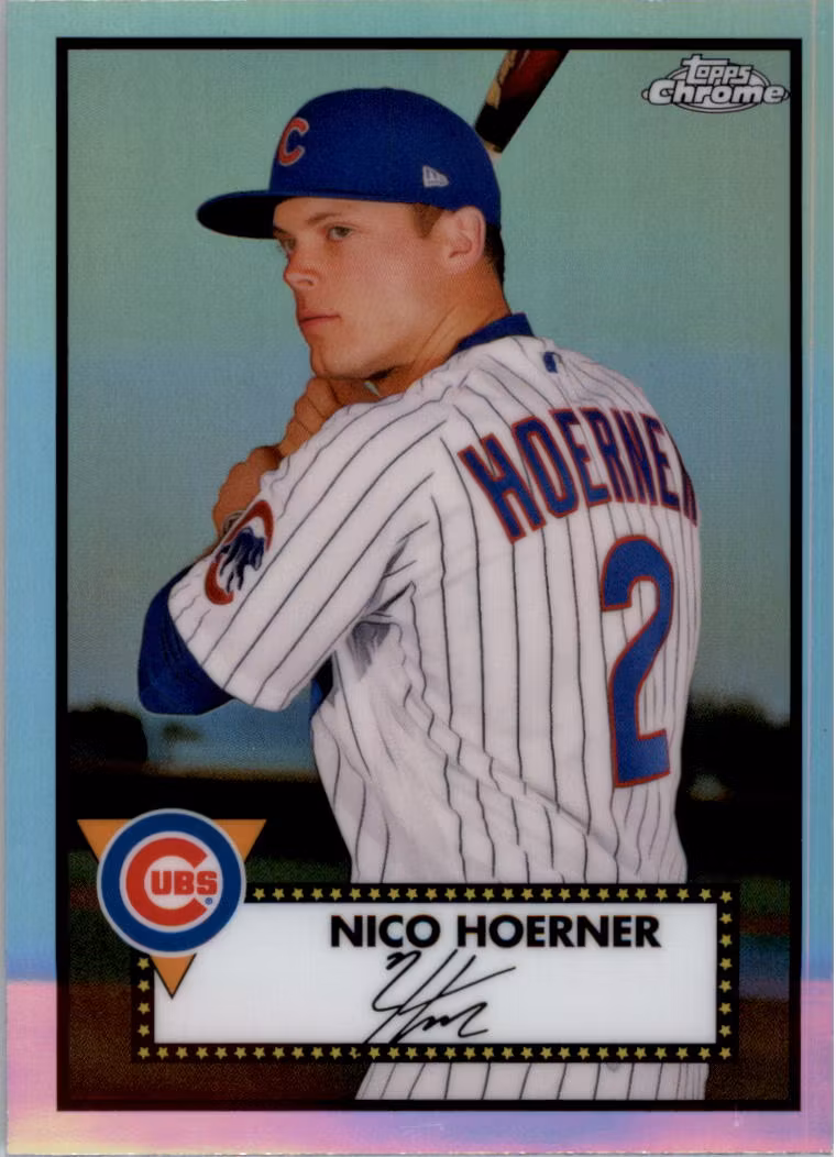 2021 Topps Chrome Platinum Anniversary Refractors #152 Nico Hoerner (15-MM2-MLBCUBS)