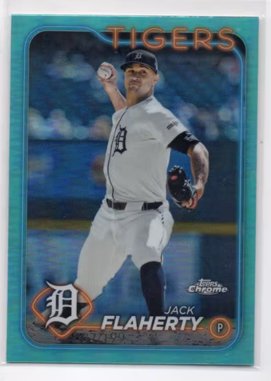 2024 Topps Chrome Aqua Refractors #56 Jack Flaherty (20-MM6-MLBTIGERS)