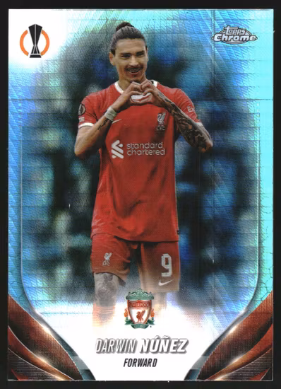 2023-24 Topps Chrome UEFA Club Competitions Aqua Prism Refractors #41 Darwin Nunez (20-MM9-LIVERPOOL)