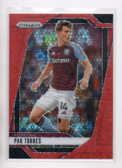 2024-25 Panini Prizm English Premier League Breakaway Prizms Red #59 Pau Torres (50-MM7-ASTONVILLA)