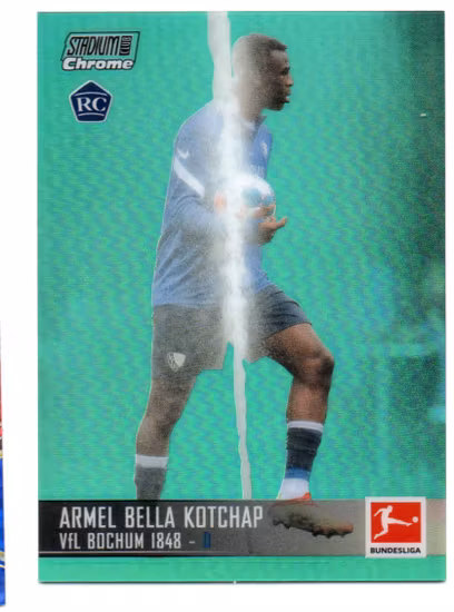 2021-22 Stadium Club Chrome Bundesliga Aqua Refractors #24 Armel Bella Kotchap (25-JJ1-SOCCERBOCHUM)