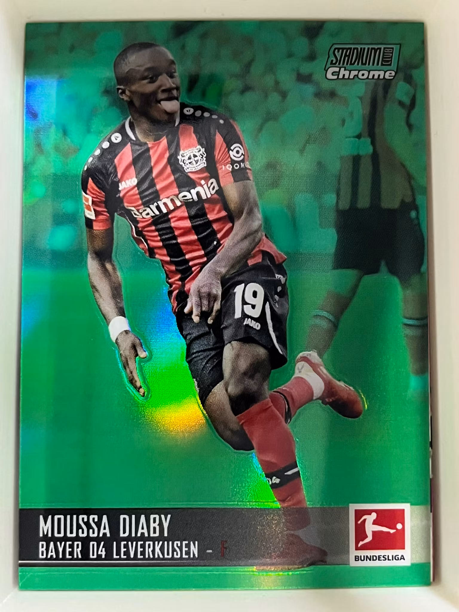 2021-22 Stadium Club Chrome Bundesliga Green Refractors #67 Moussa Diaby (25-II12-SOCCERLEVERKUSEN)