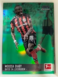 2021-22 Stadium Club Chrome Bundesliga Green Refractors #67 Moussa Diaby (25-II12-SOCCERLEVERKUSEN)