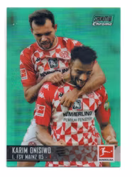 2021-22 Stadium Club Chrome Bundesliga Green Refractors #75 Karim Onisiwo (20-JJ2-MAINZ)