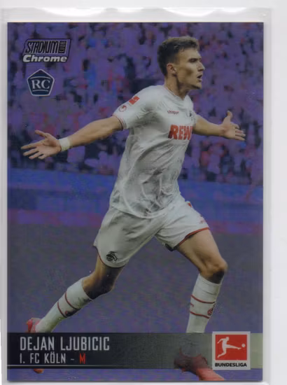 2021-22 Stadium Club Chrome Bundesliga Purple Refractors #59 Dejan Ljubicic (30-JJ2-SOCCERKÖLN)