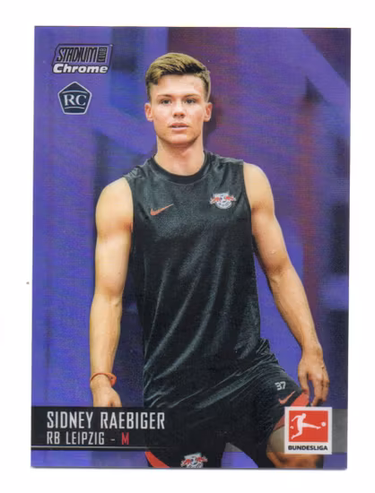2021-22 Stadium Club Chrome Bundesliga Purple Refractors #60 Sidney Raebiger (20-JJ1-SOCCERLEIPZIG)