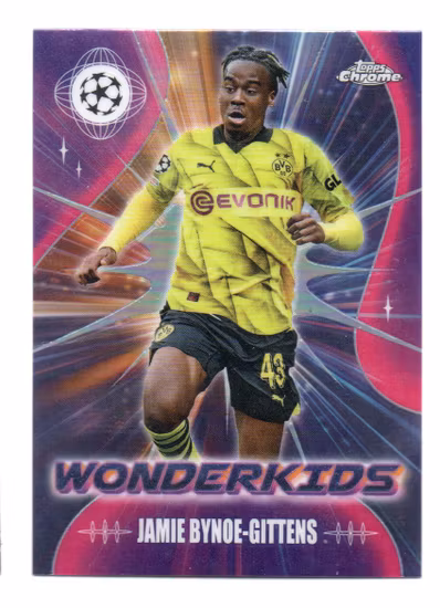 2023-24 Topps Chrome Sapphire UEFA Club Competitions Wonderkids #WK7 Jamie Bynoe-Gittens (20-JJ3-DORTMUND)