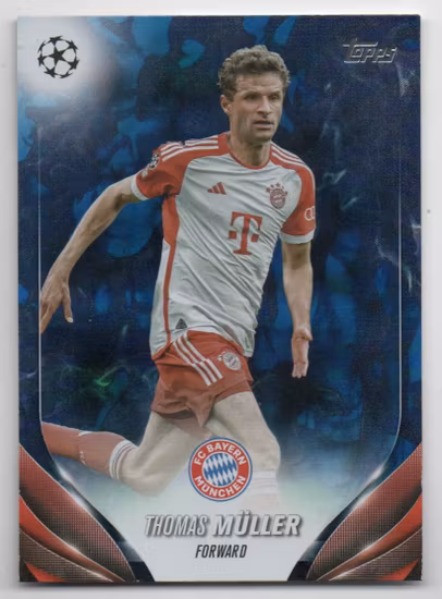 2023-24 Topps UEFA Club Competitions Blue Inferno #172 Thomas Muller (40-JJ2-BAYERNMUNCHEN)