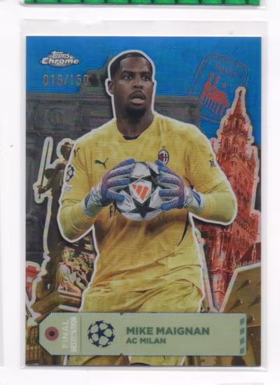 2024-25 Topps Chrome UEFA Club Competitions Final Destination Blue Refractors #FD26 Mike Maignan (30-LL13-ACMILAN)