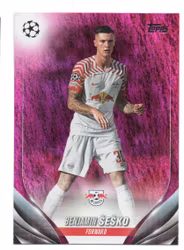 2023-24 Topps UEFA Club Competitions Pink Sparkle #46 Benjamin Sesko (20-JJ2-LEIPZIG)