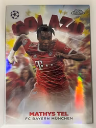2022-23 Topps Chrome UEFA Club Competitions Golazo #G15 Mathys Tel (20-II9-SOCCERBAYERNMUNCHEN)