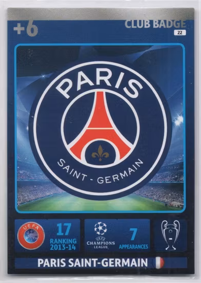 2014-15 Panini AdrenalynXL Club Badge #22 Paris SG (10-PP14-PARISSG)