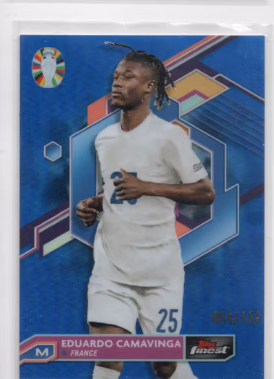 2023 Finest Road to UEFA Euro '24 Blue Refractors #27 Eduardo Camavinga (40-FF9-SOCCERFRANCE)
