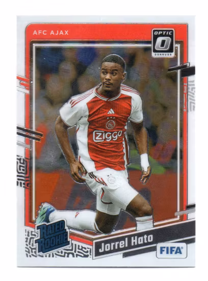 2023-24 Donruss Optic #189 Jorrel Hato RR (15-AA7-SOCCERAJAX)