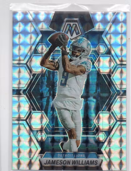 2023 Panini Mosaic Mosaic #187 Jameson Williams (15-LL14-NFLLIONS)