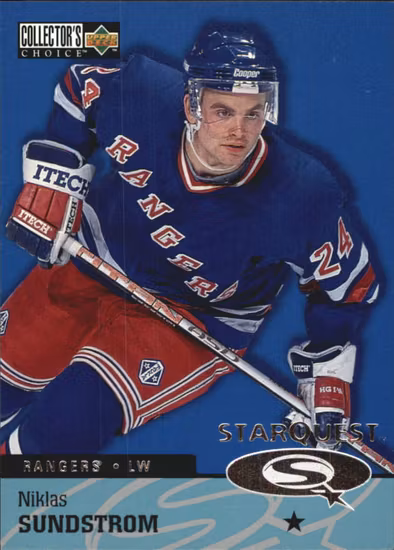 1997-98 Collector's Choice StarQuest #SQ41 Niklas Sundstrom (10-QQ2-NHLRANGERS)
