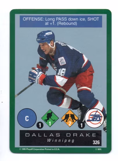 1995-96 Playoff One on One #326 Dallas Drake R (5-OO12-NHLJETS)