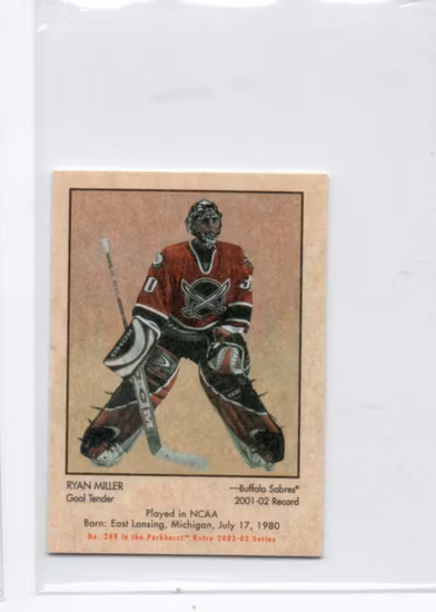 2002-03 Parkhurst Retro Minis #249 Ryan Miller (100-OO12-NHLSABRES)
