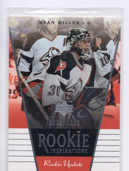 2002-03 Upper Deck Rookie Update #139 Ryan Miller RC (60-OO12-NHLSABRES)